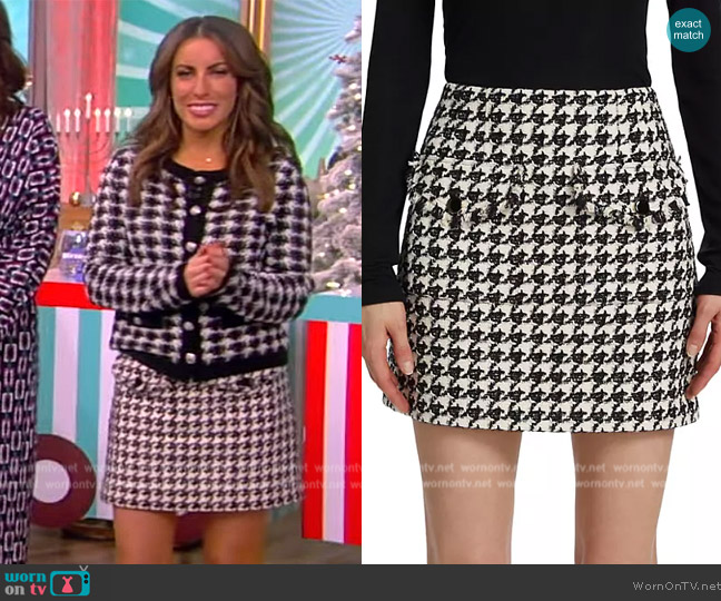 Veronica Beard Adriel Houndstooth Tweed Miniskirt worn by Alyssa Farah Griffin on The View