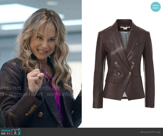 Veronica Beard Gail Leather Blazer worn by Maisy (Alyshia Ochse) on The Other Black Girl