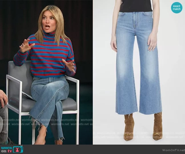 Veronica Beard Taylor Cropped High Rise Wide-Leg Jeans worn by Kit Hoover on Access Hollywood