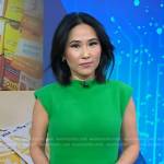 Vicky’s green cap sleeve knit dress on Today