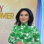 Vicky’s green floral turtleneck top on Today