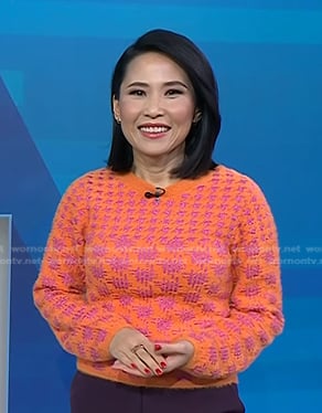 Vicky’s orange and pink sweater on Today