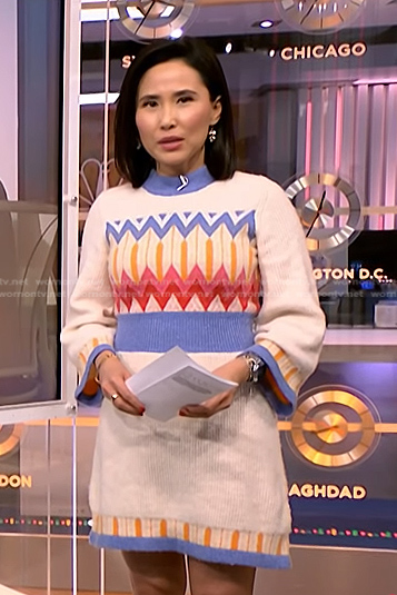 Vicky’s fair isle sweater dress on NBC News Daily