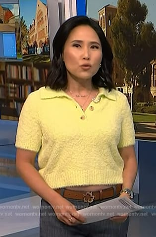 Vicky's yellow polo sweater on NBC News Daily