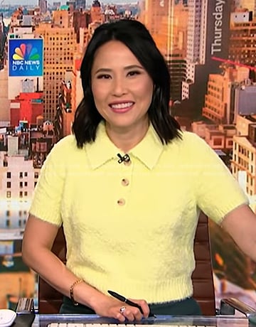 Vicky’s yellow polo sweater on NBC News Daily