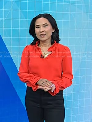 Vicky's orange ruffle top on Today