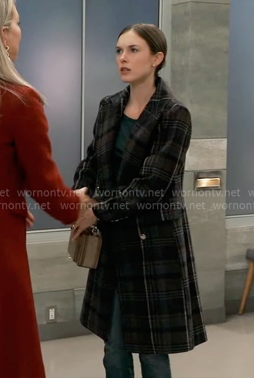 Willow's grey plaid coat on General Hospital