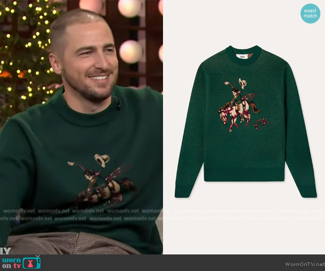 Yony Western Jacquard Sweater worn by Kendall Schmidt on The Kelly Clarkson Show