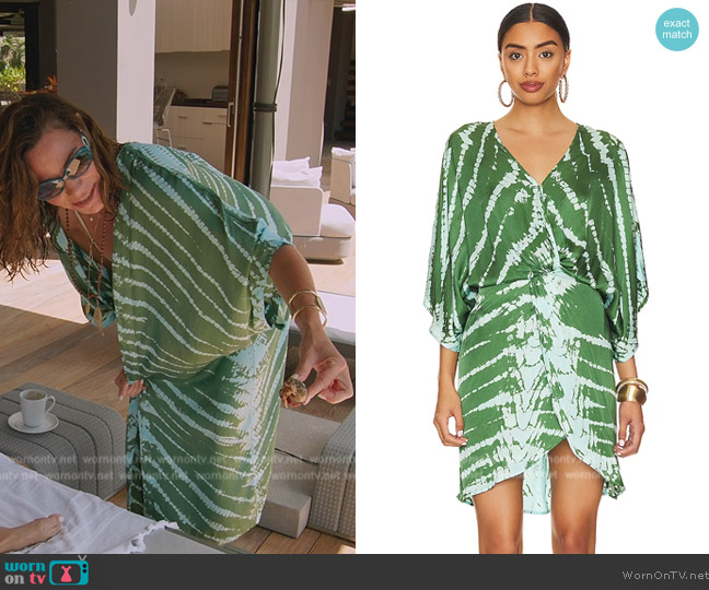 Luann’s green printed coverup on Housewives Ultimate