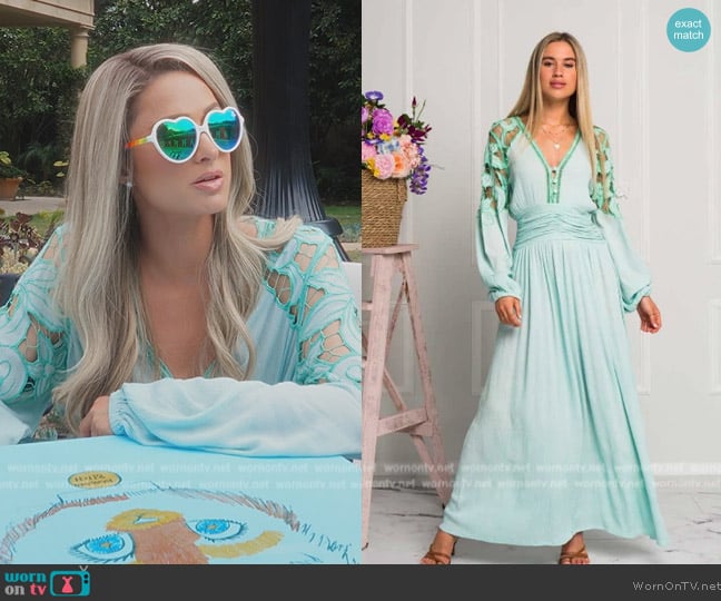 Zaimara Cabana Maxi Dress worn by Paris Hilton on Paris in Love