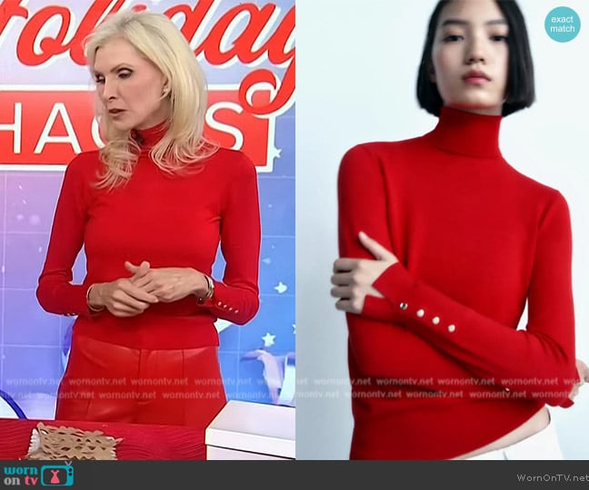 WornOnTV Lora McLaughlin Peterson’s red turtleneck sweater on Today