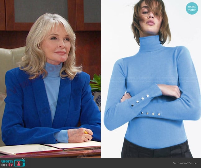 Zara Basic Turtleneck Knit Sweater worn by Marlena Evans (Deidre Hall) on Days of our Lives