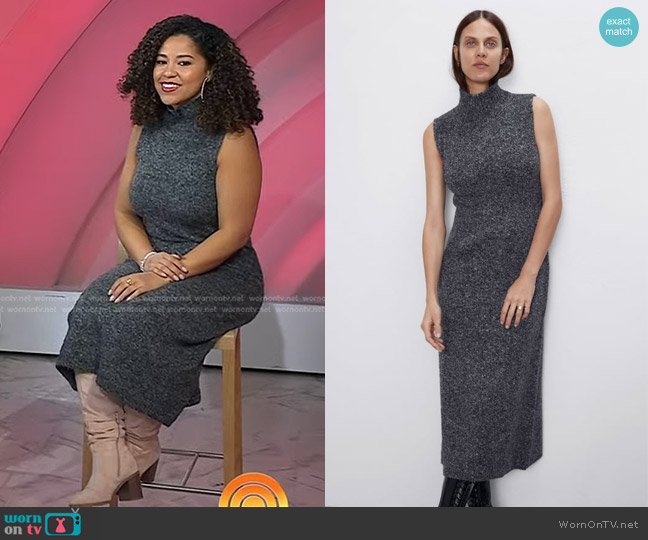 Zara Long Knit Dress worn by Arianna Davis on Today