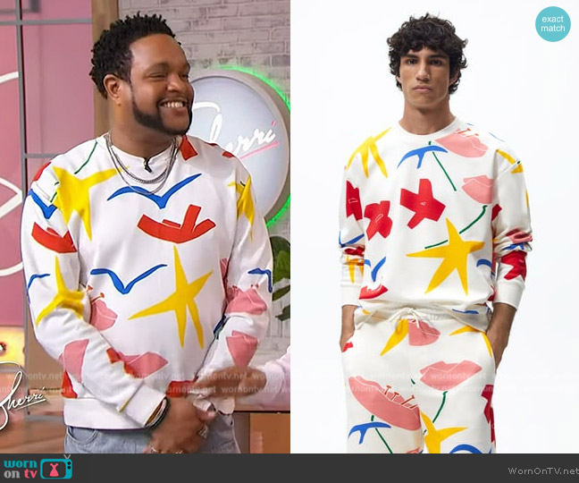 Zara Sebastian Curi Graphic Sweatshirt worn by Jawn Murray on Sherri