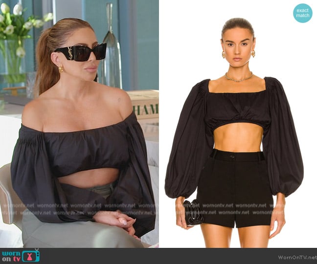 Zeynep Arcay Balloon Cotton Crop Top worn by Larsa Pippen (Larsa Pippen) on The Real Housewives of Miami