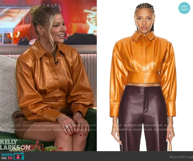 Zeynep Arcay Leather Shirt worn by Ariana Madix on The Kelly Clarkson Show