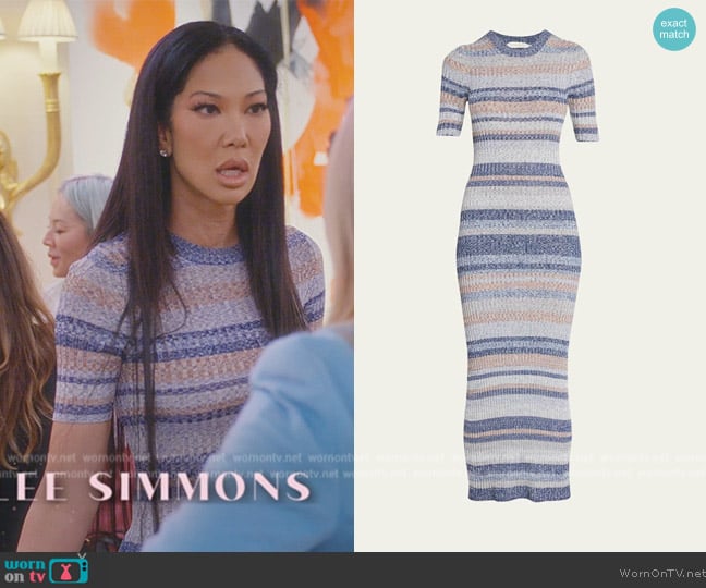 Zimmermann Wonderland Striped Melange Dress worn by Kimora Lee Simmons on Paris in Love