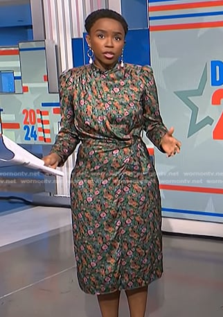 Zinhle's green floral dress on NBC News Daily