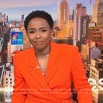 Zinhle’s orange wrap blazer on NBC News Daily