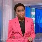 Zinhle’s pink belted blazer on NBC News Daily