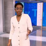 Zinhle’s white ribbed knit dress on NBC News Daily