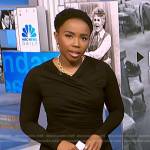 Zinhle’s black cross front dress on NBC News Daily