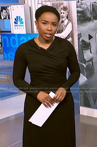 WornOnTV: Zinhle’s black cross front dress on NBC News Daily | Zinhle ...
