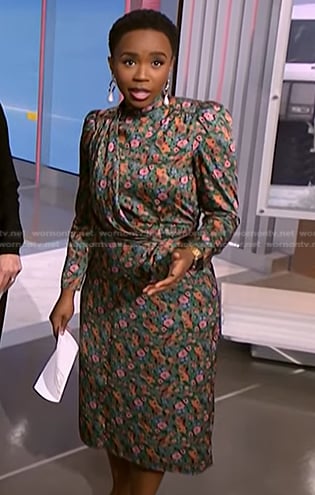 Zinhle’s green floral dress on NBC News Daily