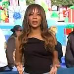 Zuri’s denim cargo jeans on Access Hollywood