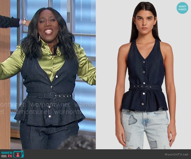 WornOnTV: Sheryl’s denim peplum top on The Talk | Sheryl Underwood ...