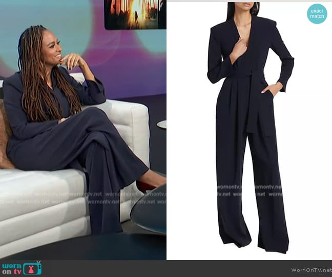 A.L.C. Kieran II Belted Crepe Wide-Leg Jumpsuit worn by Ava DuVernay on Access Hollywood