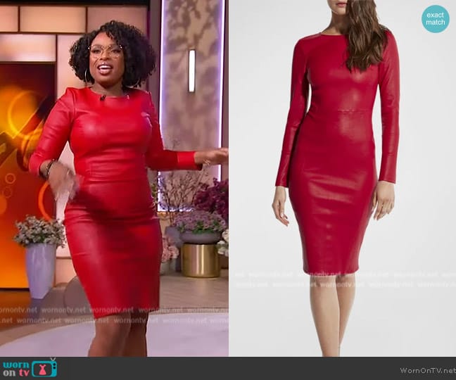 AS By DF Mrs. Smith Stretch Leather Knee-Length Dress worn by Jennifer Hudson on The Jennifer Hudson Show