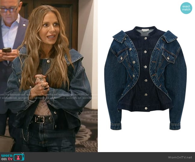 Alexander McQueen Hybrid Denim Jacket worn by Dorit Kemsley on The Real Housewives of Beverly Hills