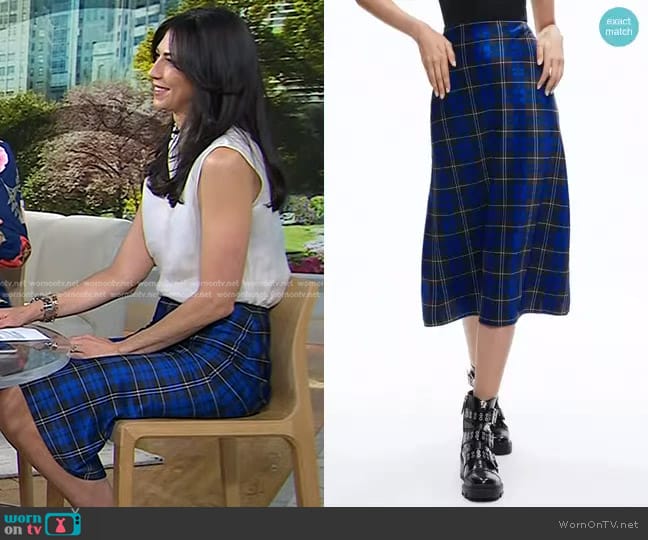 Alice + Olivia Maeve Midi Slip Skirt worn by Dr. Natalie Azar on Today