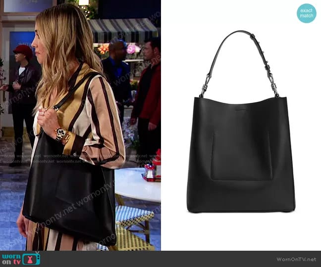 All Saints Captain Large Leather Tote worn by Sloan Peterson (Jessica Serfaty) on Days of our Lives