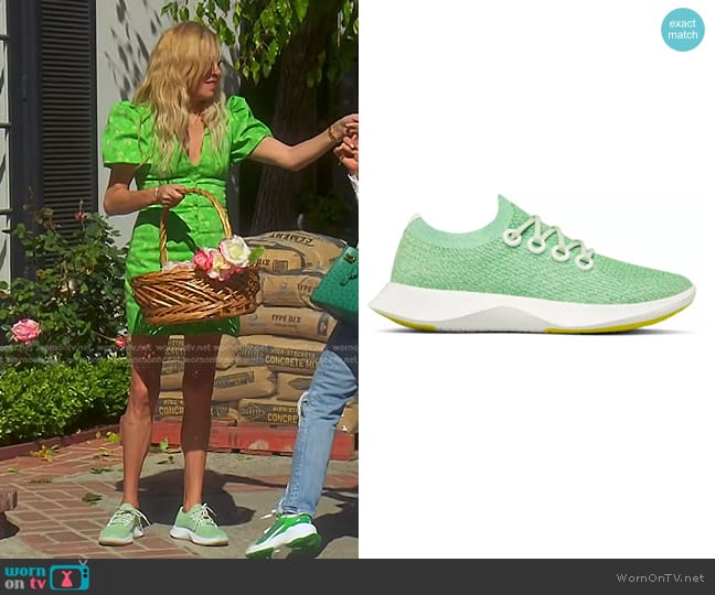 Allbirds Tree Dasher 1 Running Shoes in Green worn by Sutton Stracke on The Real Housewives of Beverly Hills