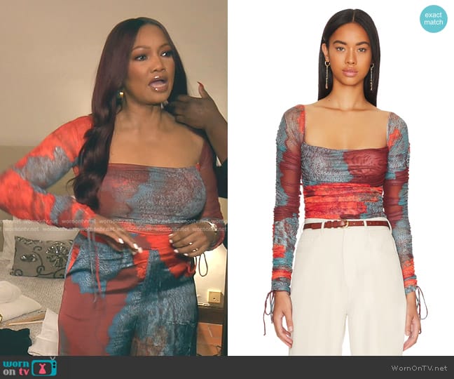 Andrea Iyamah Paro Mesh Bodysuit worn by Garcelle Beauvais on The Real Housewives of Beverly Hills