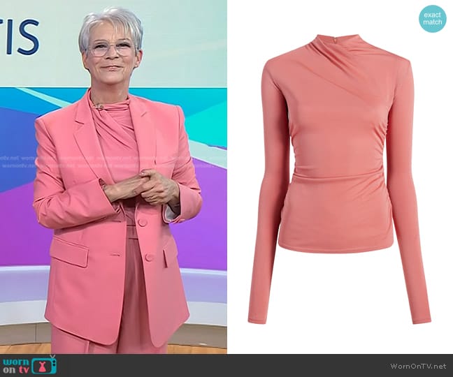 Another Tomorrow Crossover Neck Blouse worn by Jamie Lee Curtis on Today