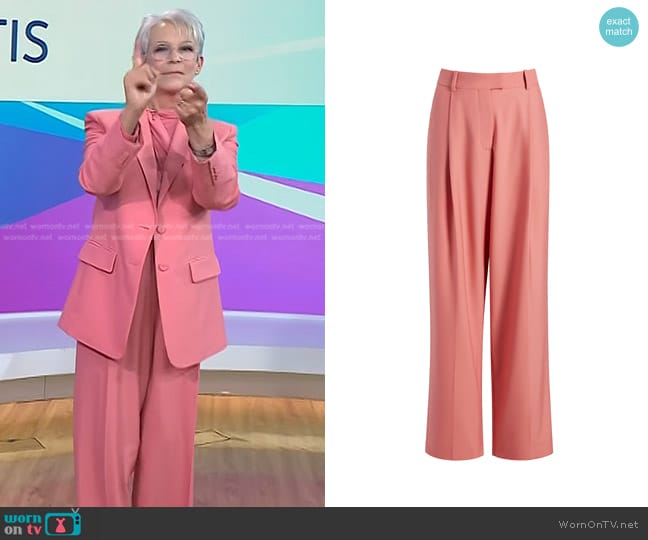 Another Tomorrow Relaxed Wide-Leg Pants worn by Jamie Lee Curtis on Today