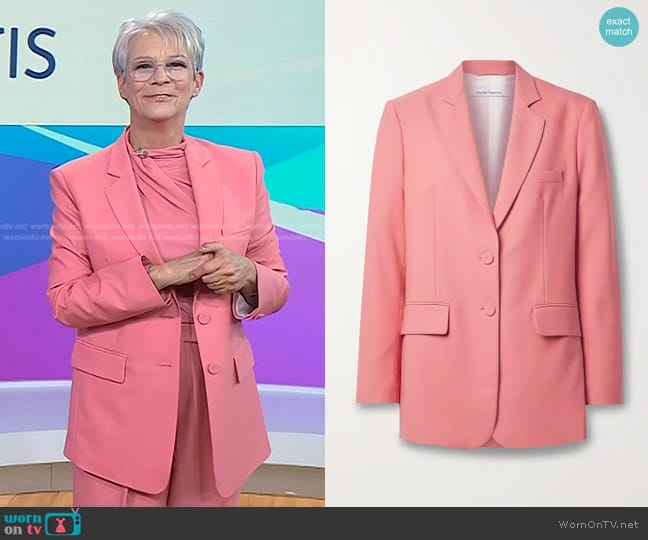 Another Tomorrow Oversized Wool Blazer worn by Jamie Lee Curtis on Today