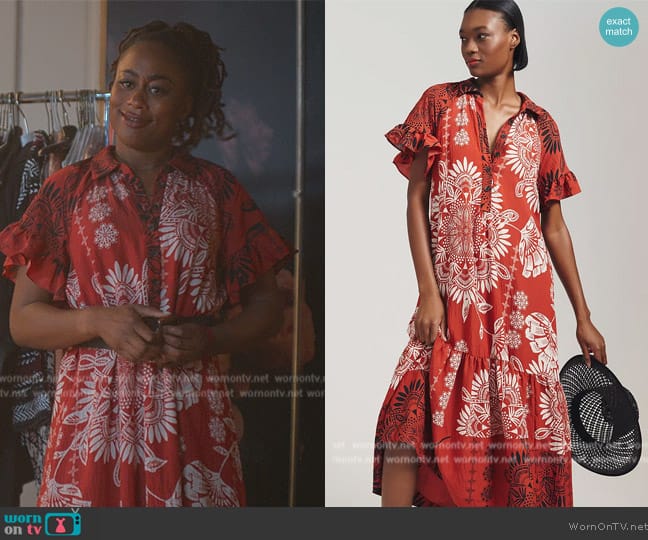 WornOnTV: Malika’s red floral print dress on Good Trouble | Zuri Adele ...