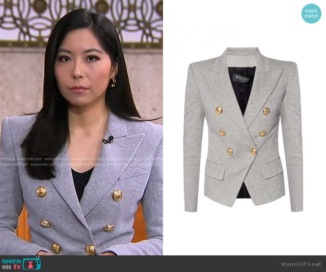 WornOnTV: Selina Wang’s grey double breasted blazer on Good Morning ...