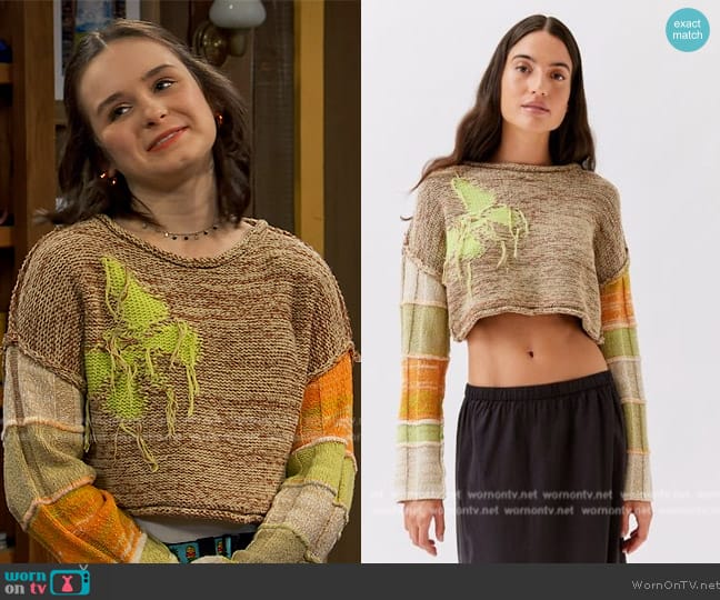 BDG Fran Butterfly Distressed Sweater worn by Winnie Webber (Shiloh Verrico) on Bunkd