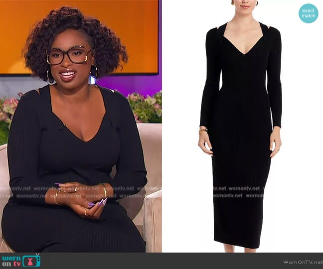 BOSS Famelina Ribbed Cutout Bodycon Dress worn by Jennifer Hudson on The Jennifer Hudson Show