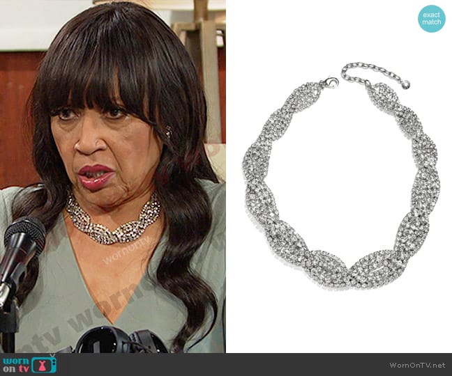 Baublebar Supernova Braided Crystal Collar Necklace worn by Paulina Price (Jackée Harry) on Days of our Lives