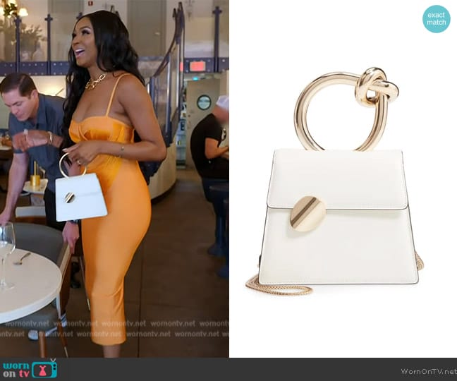 Benedetta Bruzziches Small Brigitta Leather Top Handle Satchel worn by Guerdy Abraira (Guerdy Abraira) on The Real Housewives of Miami