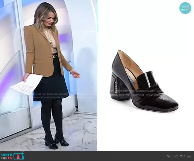 Prada Block Heel Loafer Pump worn by Savannah Guthrie on Today