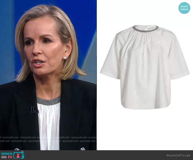 Brunello Cucinelli Cotton Short-Sleeve Blouse worn by Dr. Jennifer Ashton on Good Morning America