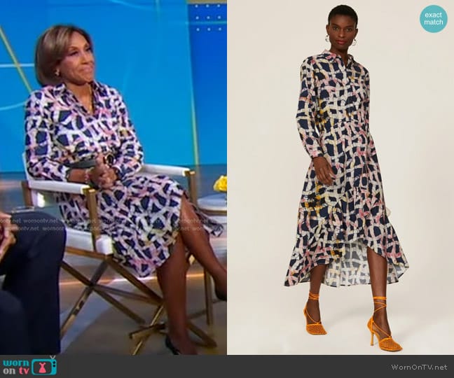 Busayo Collective Midi Shirtdress worn by Robin Roberts on Good Morning America