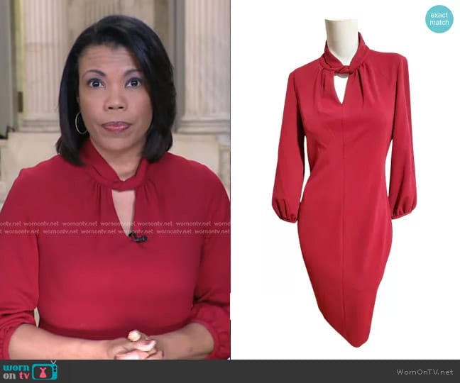 WornOnTV: Nikole Killion’s red keyhole dress on CBS Evening News ...